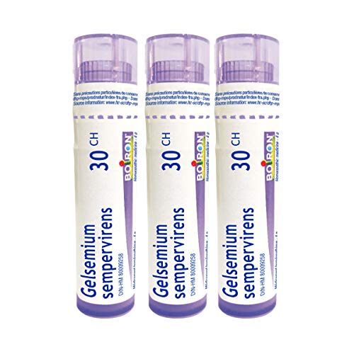 Boiron Gelsemium sempervirens 30CH, homeopathic medicine, 3 count