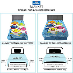 Franco Kids Bedding Ultra Soft Plush Micro Raschel Blanket, 62 in x 90 in, Baby Shark