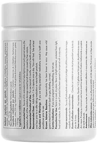 Codeage Liposomal Glutathione 500mg - Antioxidant Complex - Setria Reduced L-Glutathione Supplement - Vegan, Non-GMO - 60 Capsules