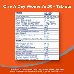 One A Day Multivitamin For Women 50 Plus - Daily Vitamins For Women With Vitamin A, B6, B12, C, D, E, Biotin, Calcium, Magnesium & Zinc, Helps Support Immune Function, Bone Health And More, 90 Tablets