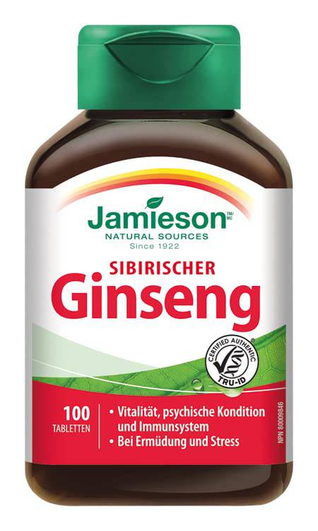 Jamieson Siberian Ginseng 65 mg 100 Caplets