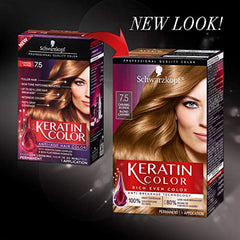 Schwarzkopf Keratin Color Permanent Hair Color Cream, 7.5 Caramel Blonde, 1 Count