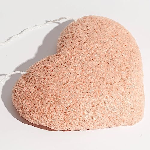 Cocooning Love 100% Natural and Vegan - Pink Konjac sponge for Reactive and Sensitive Skin, 1 Count