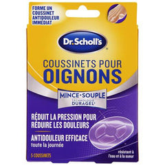 Dr. Scholl's BUNION CUSHION with Duragel Technology, 5ct. Cushioning Protection Against Shoe Pressure and Friction That Fits Easily in Any Shoe For Immediate and All-Day Pain Relief