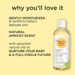 Burt's Bees Baby Nourishing Baby Oil, 100% Natural Origin Baby Skin Care, Paraben Free, Pediatrician Tested, 148ml