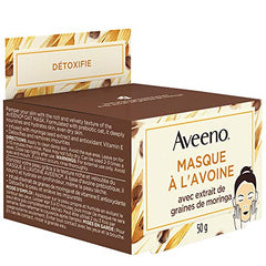 Aveeno Oat Face Mask with Moringa Seed Extract for Detox - Dry Skin Care - Paraben Free Facial Cleanser - 50 grams