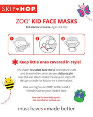 Skip Hop Zoo Kid's Face Mask, Butterfly, 3pk