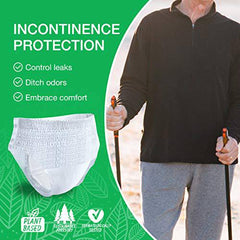 Veeda Natural Incontinence Underwear for Men, Maximum Absorbency, Large Size, 24 count