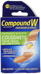 Compound W Wart Remover, One Step Pads - 14 Count - Salicylic Acid, Maximum Strength, For Treatment & Common/Plantar Wart Removal