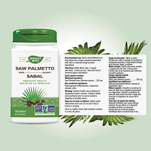 Nature's Way Saw Palmetto Berries Health Supplement, 100 Count