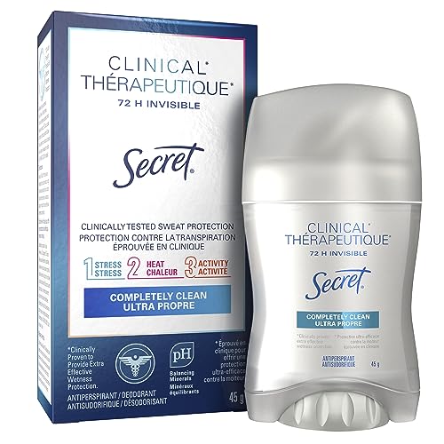 Secret Clinical Strength Invisible Solid Antiperspirant and Deodorant, Completely Clean, 45 g