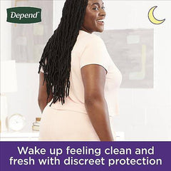 Depend Night Defense Adult Incontinence Underwear for Women, Disposable, Overnight, Extra-Large, Blush, 12 Count