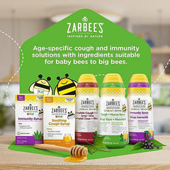 Zarbee's Children's Cough + Mucus Syrup, Zinc, Honey, Elderberry, English Ivy Leaf, Immune System, Mixed Berry Flavour, 118 mL