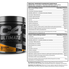 C4 Ultimate Pre-workout Powder, Preworkout Supplement Drink for Workout Energy - Orange Mango, 20 Servings