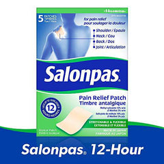 Salonpas 12 Hour Pain Relief Patch, 5 Count (Pack of 1)