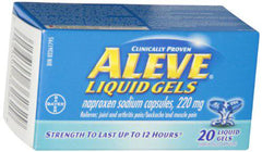 ALEVE Pain Relief Liquid Gels, Strength to Last Up to 12 Hours, Naproxen Sodium 220mg, 20 Liquid Gel Capsules