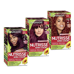 Garnier Nutrisse Ultra Color Permanent Hair Dye, Double Tone Reds Burgundy Garnet (Shade 362), Vibrant Color Enriched with Avocado Oil - 1 Application