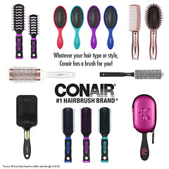 The Knot Dr. for Conair Hair Brush, Wet and Dry Detangler Hair Brush, Removes Knots and Tangles, For All Hair Types, Green