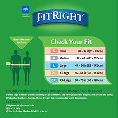 FitRight Plus Adult Briefs with Tabs, Moderate Absorbency, XX-Large, 60"-69" (Pack of 20)