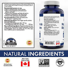 Magnesium Biglycinate 200 mg 150 Caps - Muscle Health, Bone Health and Cramp Relief - Sweet Dreams Magnesium Supplements - 3rd Party Tested - Formulated & Made in Canada