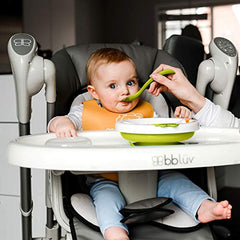 bblüv - Platö - Warming Plate - 3 Compartment, Non-Toxic, BPA Free with Suction Base for Baby Toddler (Lime)