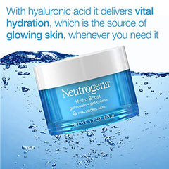 Neutrogena Hydroboost Facial gel-cream with hyaluronic acid, hydrating face moisturizer, Dermatologist Recommended Pack of 3 (3x47ml)