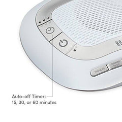 HoMedics SS-2025 White Noise Sound Machine | Portable Sleep Therapy for Home, Office, Baby & Travel | 6 Relaxing & Soothing Nature Sounds, Battery or Adapter Charging Options, Auto-Off Timer , Silver