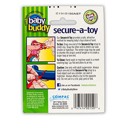 Baby Buddy Secure-A-Toy, Blue/White, 2-Pack