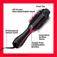 Revlon RVDR5222F One-Step Volumizer and Ionic Hair Dryer with Advanced Ionic Technology, Hot Air Brush, Less Frizz, 3 Heat/ 2 Speed Settings, Black