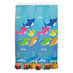 Franco Kids Room Microfiber Window Curtain Panels Drapes Set, 82 in x 63 in, Baby Shark