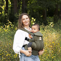 Ergobaby All Carry Positions Breathable Mesh Baby Carrier with Enhanced Lumbar Support & Airflow (7-45 Lb), Omni Breeze, Olive Green