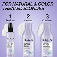 Redken Blondage High Bright Pre Treatment, Brightens and Lightens Color-Treated and Natural Blonde Hair Instantly, Infused with Vitamin C,250 ml.