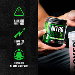 NITROSURGE Pre Workout Supplement - Endless Energy, Instant Strength Gains, Clear Focus, Intense Pumps - Nitric Oxide Booster & Preworkout Powder with Beta Alanine - 30 Servings, Sour Peach Rings