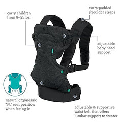 Infantino Flip 4-in-1 Carrier - Ergonomic, Convertible, face-in and face-Out, Front and Back Carry for Newborns and Older Babies 8-32 lbs