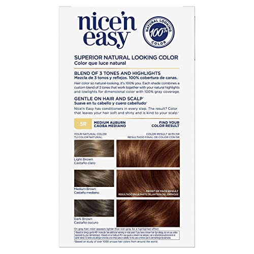 Clairol Nice 'N Easy Permanent Hair Color, 5R Medium Auburn