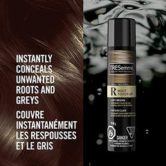 TRESemmé Root Touch-Up Hair Spray conceals greys in seconds for light brown hair temporary hair color in an aerosol spray 70.8 g