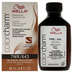 Wella ColorCharm Liquid Permanent Hair Color, 643/7wr Tan Blonde