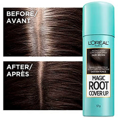 L'Oreal Paris Magic Root Cover Up Temporary Hair Color, Dark Brown, Instant Root Concealer Spray, Hair Dye, 57g