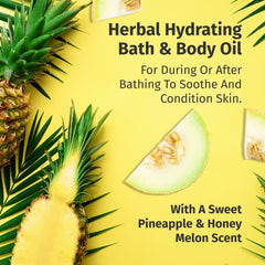 Hempz Hydrating Bath and Body Oil, Sweet Pineapple/honey Melon, 6.76 Fl Oz