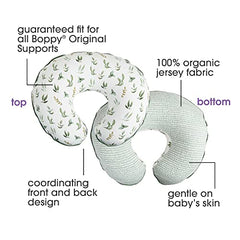 Boppy Nursing Pillow Cover, 100% Organic Cotton, Green Little Leaves, Fits the Original Support Boppy Pillow for Breastfeeding and Bottle Feeding, Cover Only, Nursing Support Pillow Sold Separately