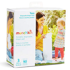 Munchkin® Toss™ Portable Disposable Diaper Pail, 3 Pack, Holds 90 Diapers