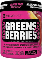 NUTRAPHASE CLEAN GREENS & BERRIES FRUIT PUNCH 30 SERVINGS