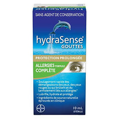 hydraSense Allergy Complete Eye Drops - Preservative Free Eye Drops For Dry Eyes And Eye Allergy Symptoms, Fast Relief Of Itchy, Watery, Red Eyes, Naturally Sourced, Can Use With Contacts, 10mL