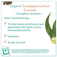 PURESSENTIEL - Eucalyptus Lemon Scented Organic Essential Oil - Used in aromatherapy topically for muscle pain, headache or cough and cold - 100% pure and natural - 10ml