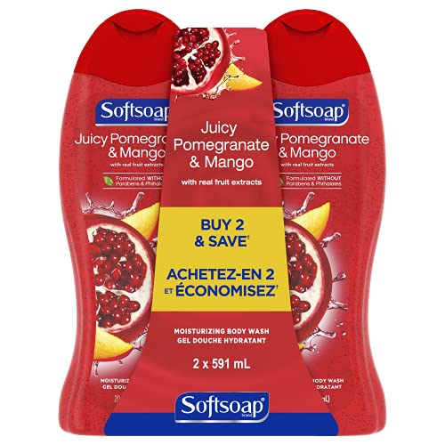 Softsoap Moisturizing Body Wash, Pomegranate and Mango, 591 mL (2 Pack)