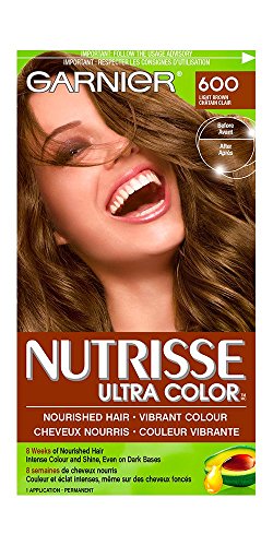 Garnier Nutrisse Ultra Color, Permanent Hair Dye, 60 Light Brown, Vibrant Colour, Silky and Smooth Hair Enriched With Avocado Oil, 1 Application