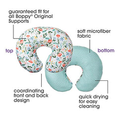 Boppy Nursing Pillow Cover, Premium Quick-Dry Fabric, Mint Flower, Fits The Original Support Boppy Pillow for Breastfeeding and Bottle Feeding, Cover Only, Nursing Support Pillow Sold Separately