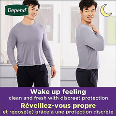 Depend Night Defense Adult Incontinence Underwear for Men, Disposable, Overnight, Small/Medium, Grey, 16 Count