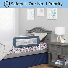 Dream On Me Lightweight Mesh Security Adjustable Bed Rail with Breathable Mesh Fabric in Navy