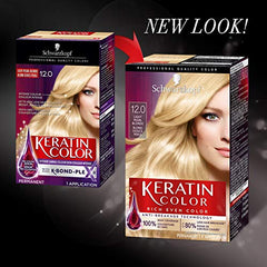 Schwarzkopf Keratin Color Anti-Age Hair Color Cream, 12.0 Light Pearl Blonde, 1 Count (Packaging May Vary)